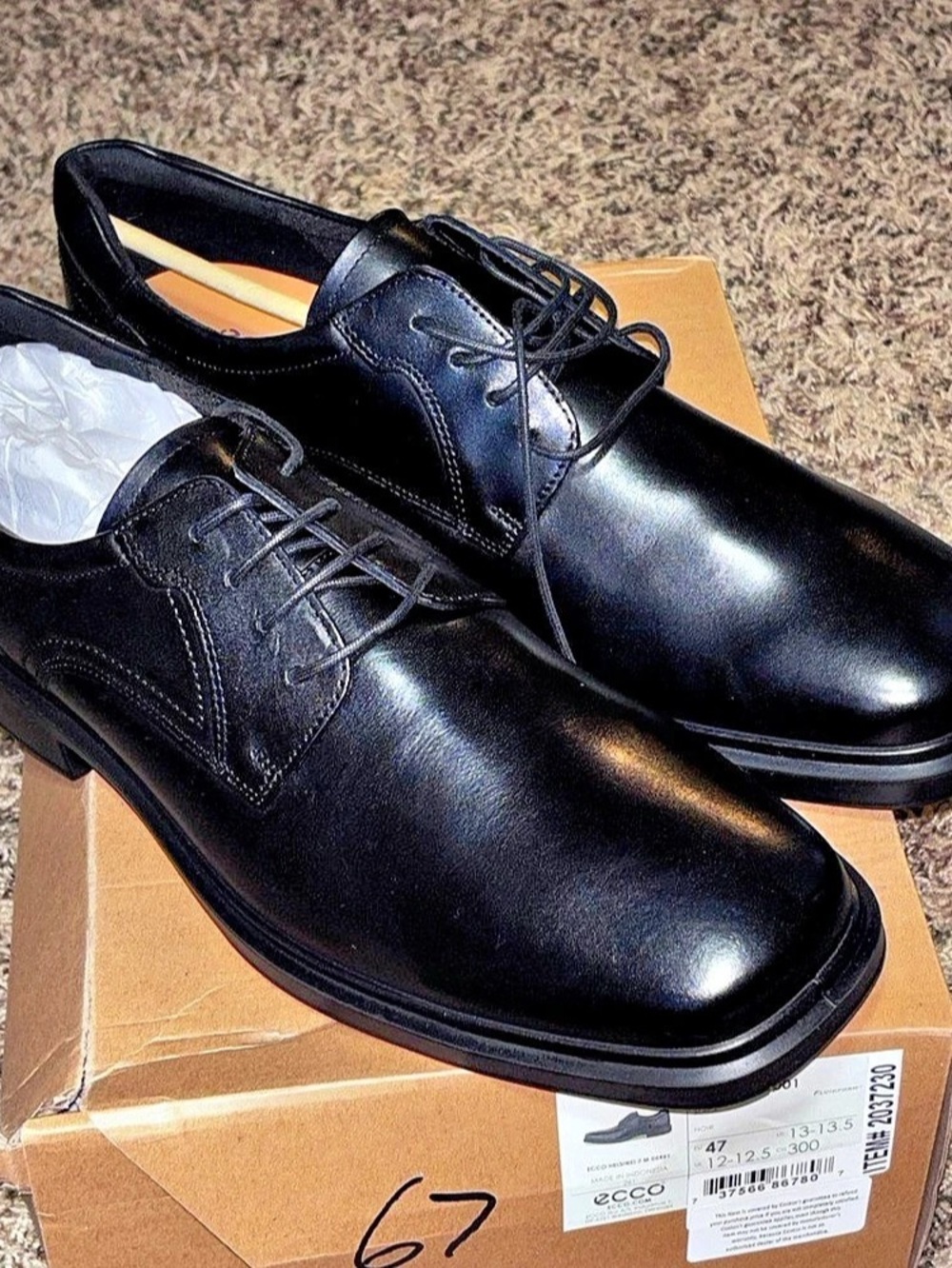 ECCO Helsinki 2 Men's Black Oxfords US 13-13.5